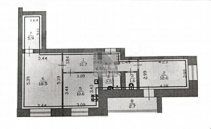 2-к. квартира, 65 м², 7/9 эт.