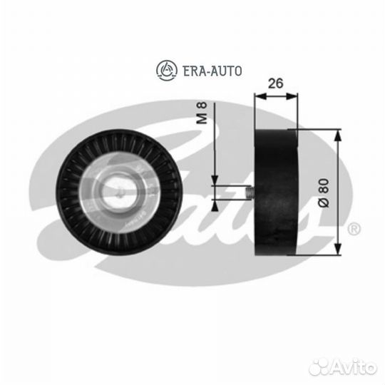 Gates T36367 Ролик руч.ремня volvo XC60 2009 - 2010