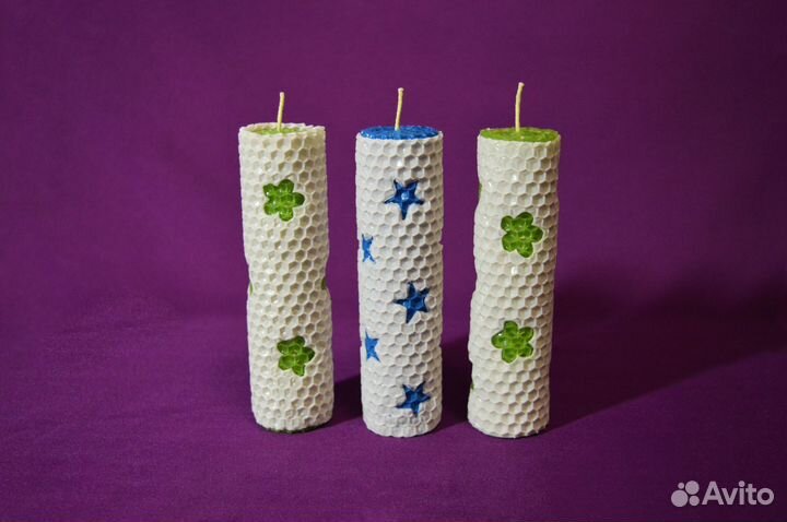 Набор декоративных свечей из вощины