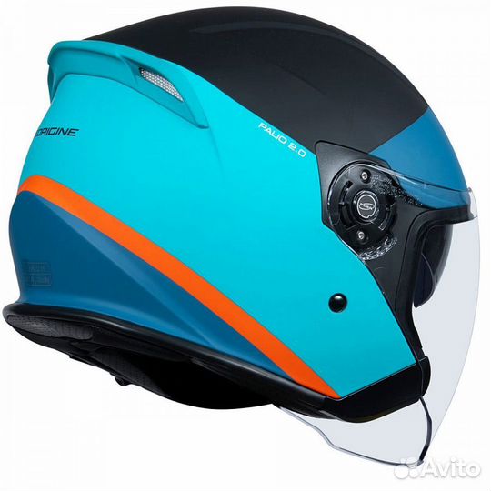 Шлем открытый со стеклом origine palio scout синий