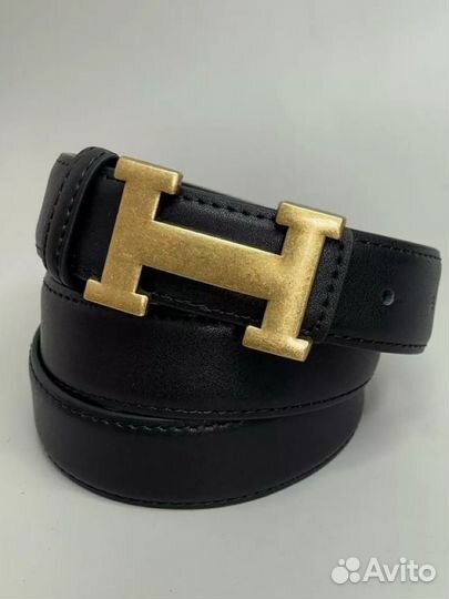 Ремень мужской hermes золотой