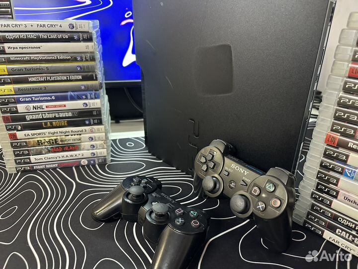 Прошитая Ps3 Slim 320gb+2 дж