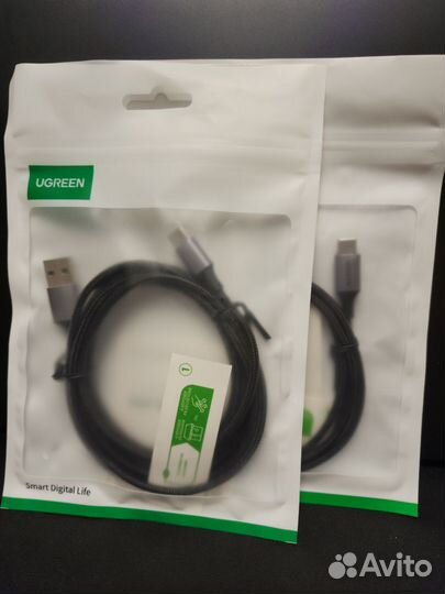 Кабель ugreen USB-C тканевый 1м