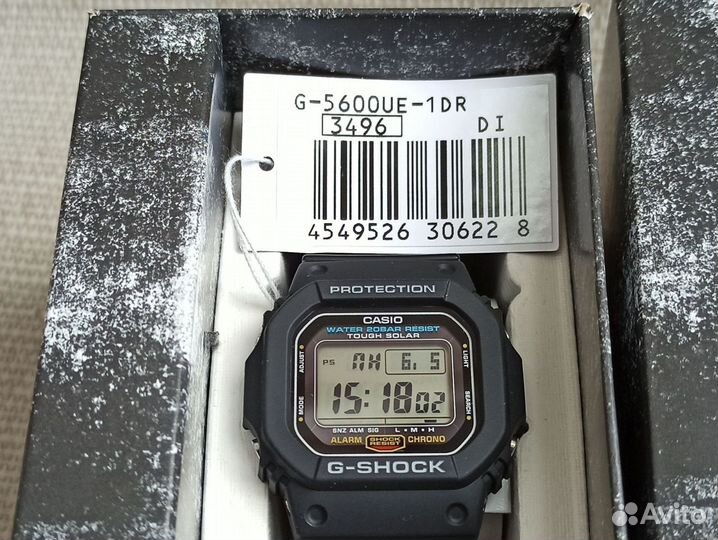 Casio G-5600UE-1 solar модуль с русским языком