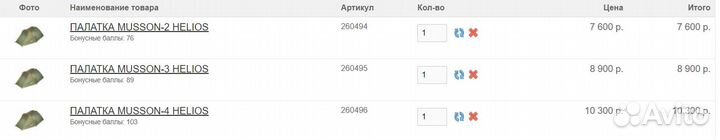 Палатка musson Helios