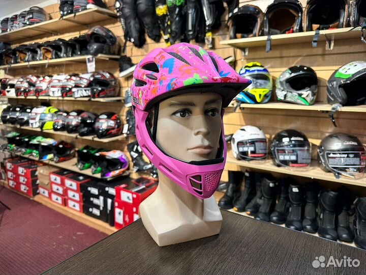 Кроссовый детский шлем защитный цветной