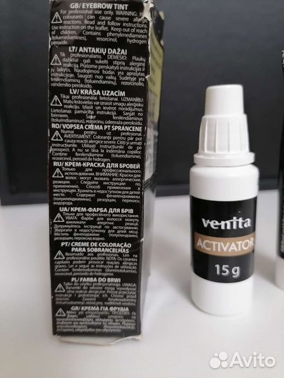 Краска для бровей Venitta henna color, черная