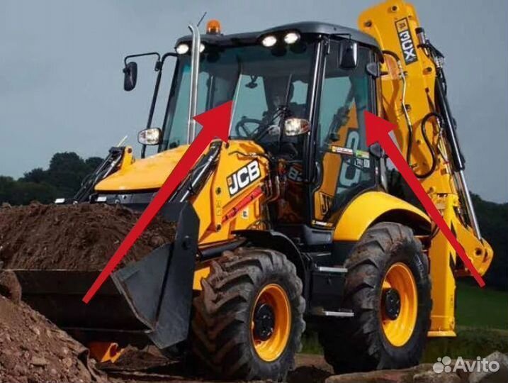 Стекло лобовое замена на погрузчик Jcb 3 CX