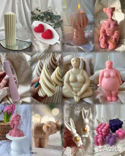 Силиконовые формы для свечей и гипса