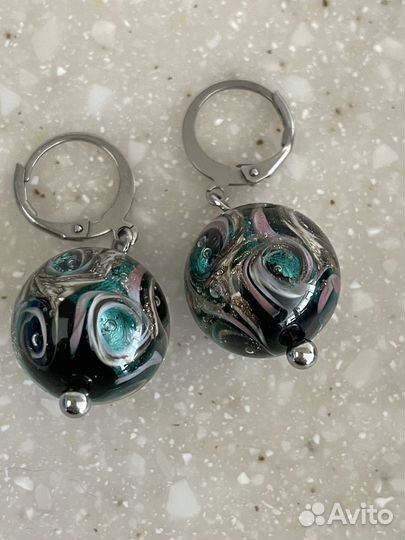 Муранское стекло серьги