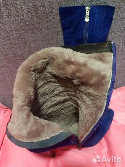 Полусапожки замшевые зимние 38