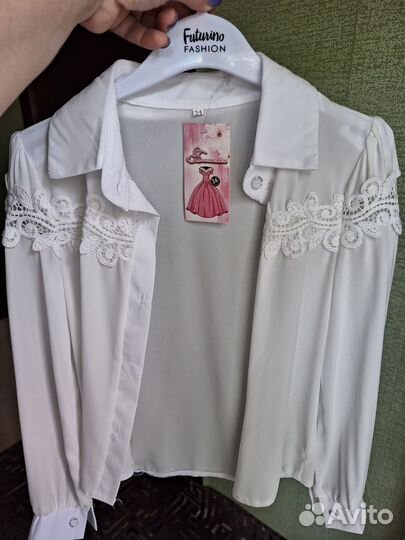 Блузка белая школьная 122 128