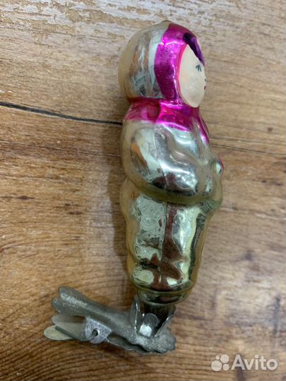 Елочная игрушка СССР «Мальчик с погремушкой»