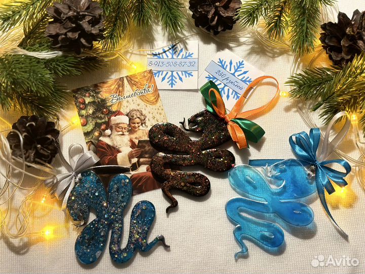 Елочные игрушки из эпоксидной смолы