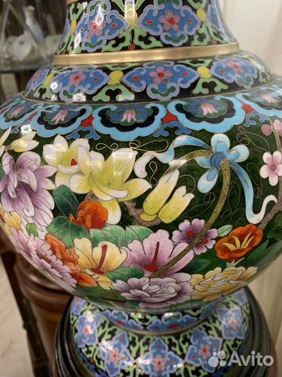 Огромная ваза Клуазоне Китай 58 см