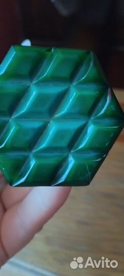 Вазочка малахитовое стекло винтаж