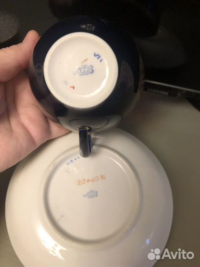 Чайная пара лфз,кобальт.Москва