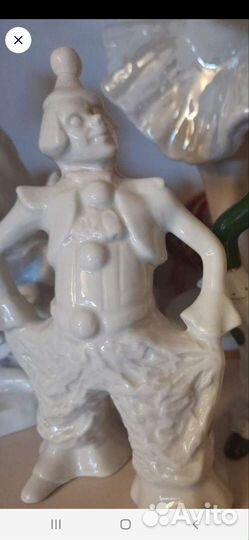 Фарфоровая статуэтка клоун СССР