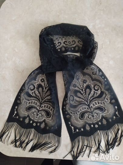 Шарфы мохеровый, акриловый,Италия. ажурный
