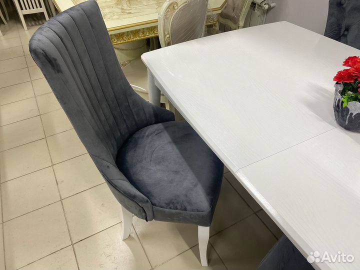 Стул кресло серый велюр