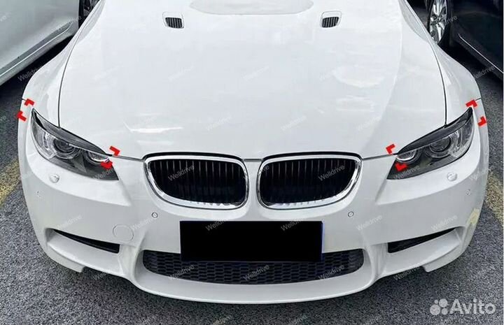 Реснички на фары BMW 3 E90 M3 E92 E93 черные