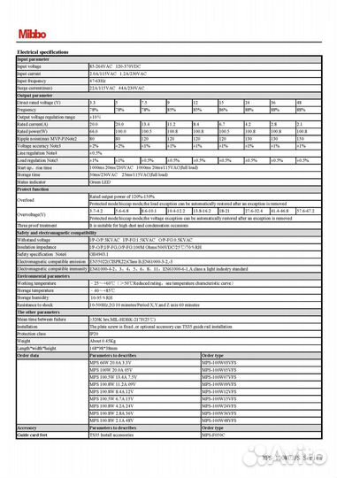 Блок питания 220/24В 4, 5А 100 Вт MPS-100W24VFS