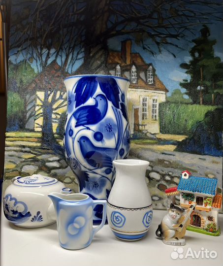 Вазы, статуэтки, чайник фарфор СССР, Европа