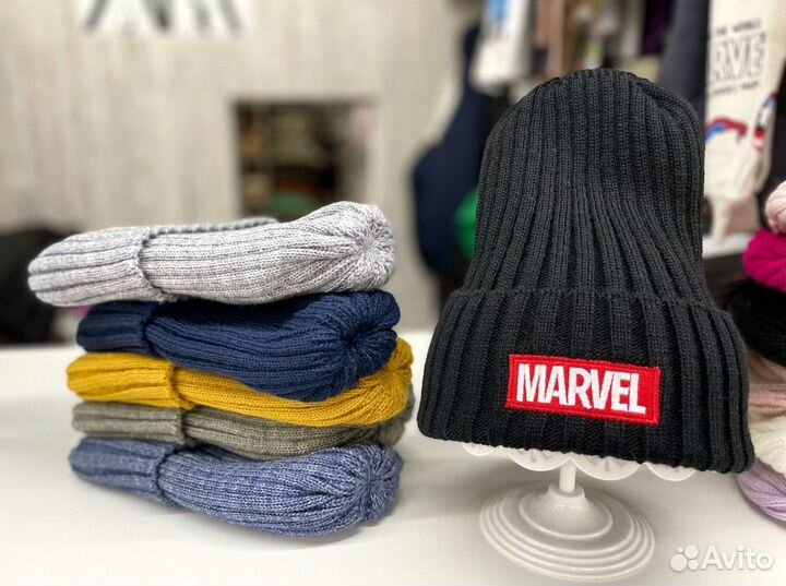 Шапка для мальчика марвел 4 - 12 лет
