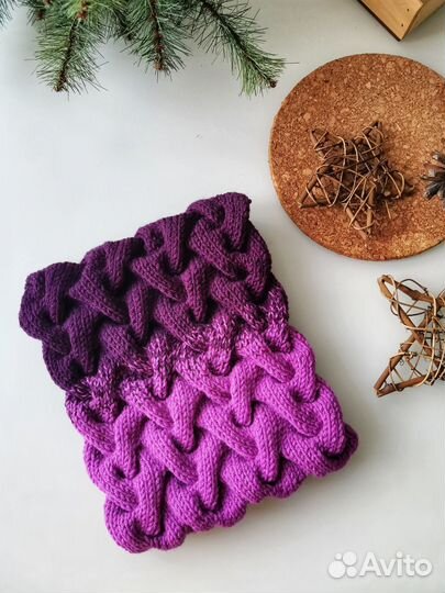 Шапка с помпоном и снуд - зимний комплект