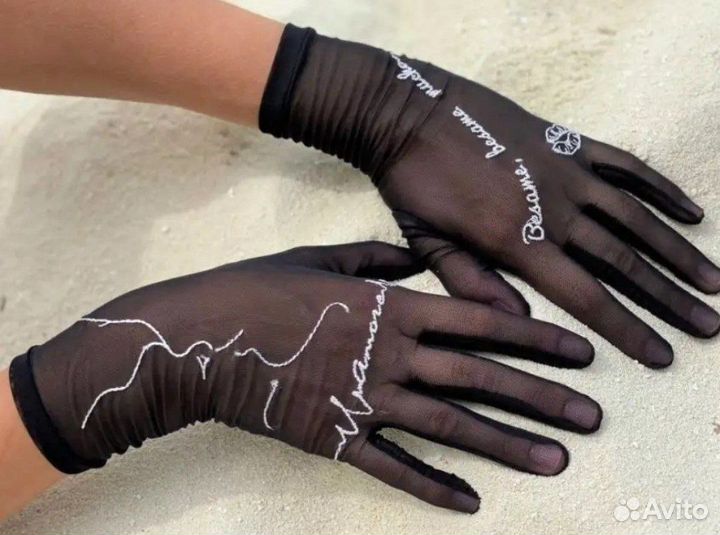 Тату перчатки с вышивкой. Новые