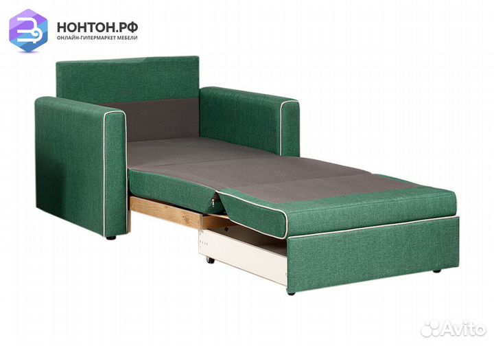 Кресло выкатное Найс зеленое / светло-сере