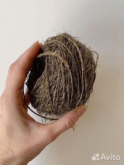 Конопляная пряжа ручного прядения, 100 хэмп