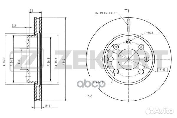 Диск торм. перед. Opel Corsa C 00- bs-5354 Zekkert