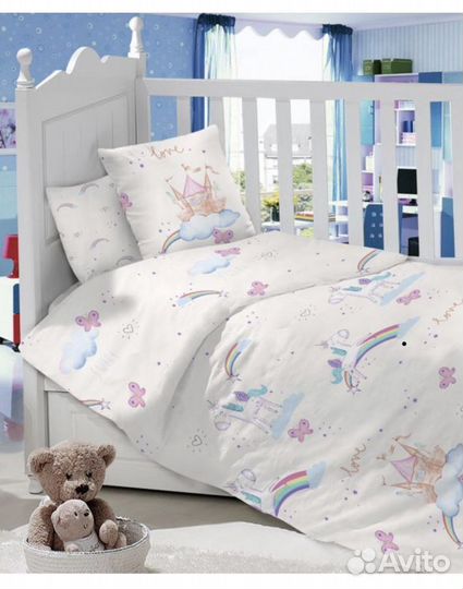 Постельное белье сатин новое единорог