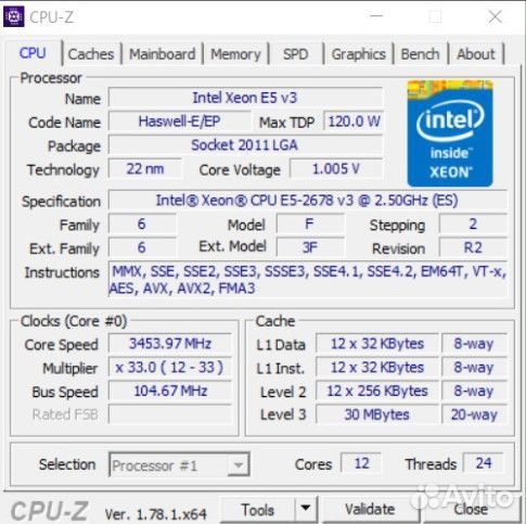 Intel Xeon E5-2678 v3