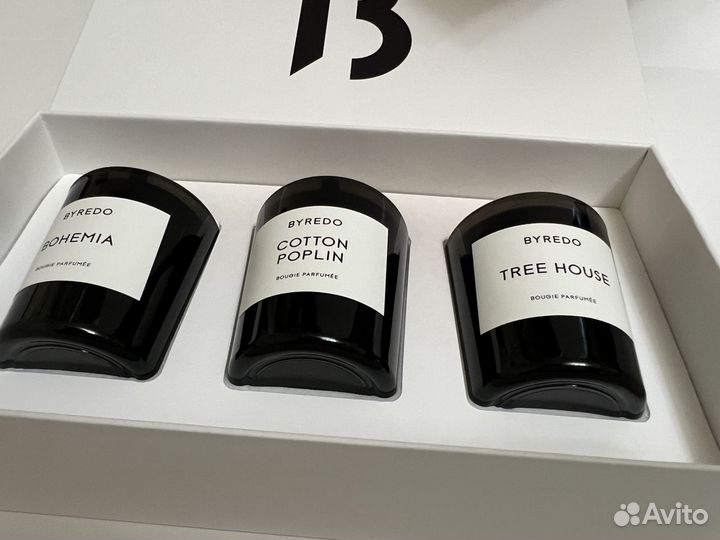 Byredo свечи (Cotton Poplin, Tree House), 70 гр
