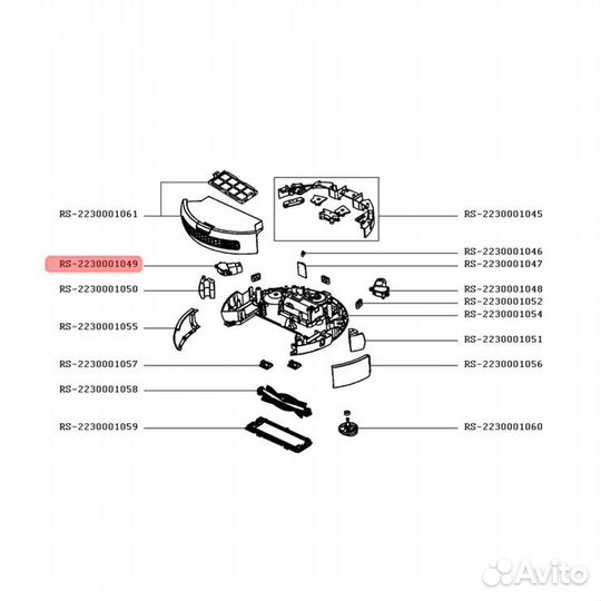 Мотор боковой щетки левый (L) Tefal Serie 20