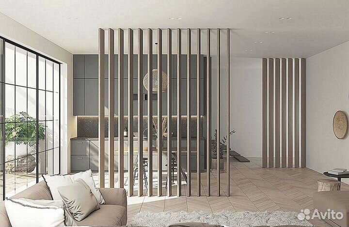 Декоративные рейки перегородки