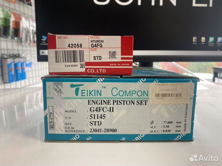 Поршни с кольцами STD G4FG/G4FC2