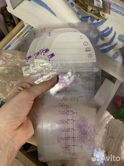 Пакеты для молока avent, прокладки для груди