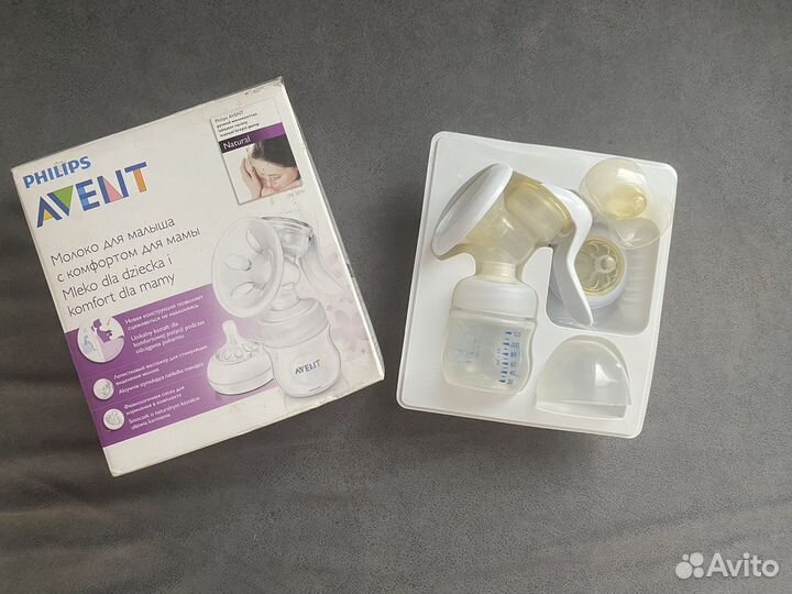 Молокоотсос avent ручной+силикон.накладки на грудь