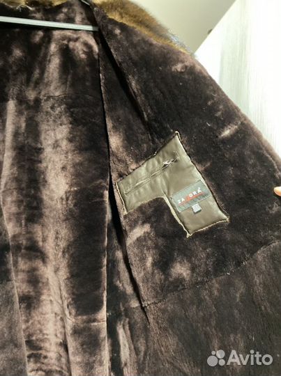 Мужская Кожаная Дубленка с натуральным мехом