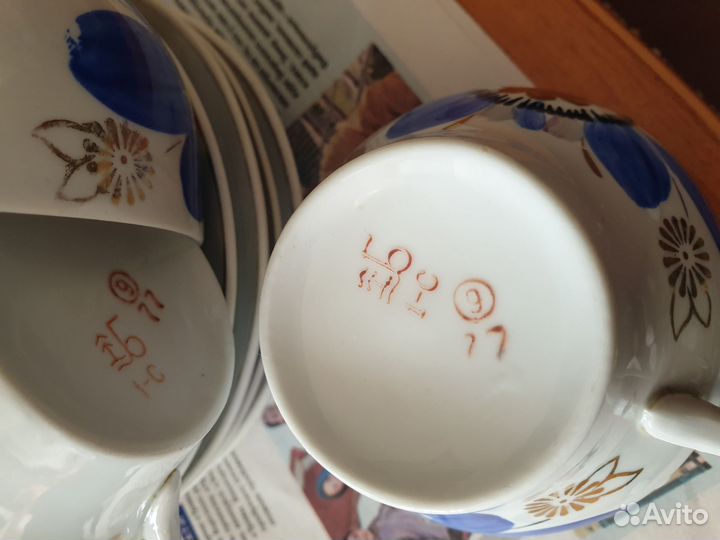 Чайный фарфоровый сервиз времен СССР Барановка