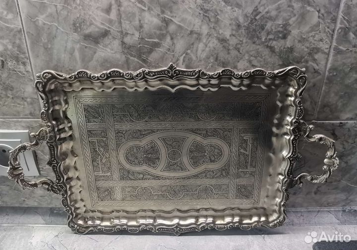 Винтажный поднос мельхиор