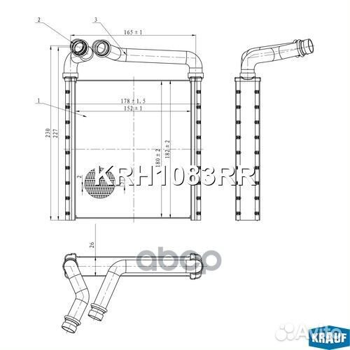 Радиатор отопителя KRH1083RR Krauf