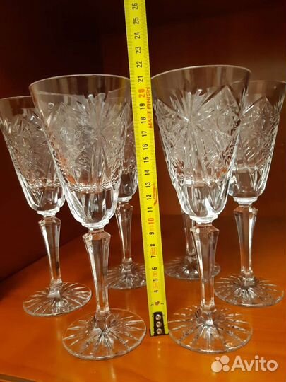 Хрустальные фужеры бокалы комплект 6шт