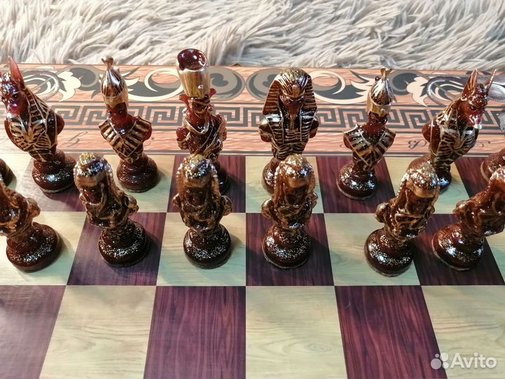 Шахматы нарды шашки 3 в 1 ручной работы