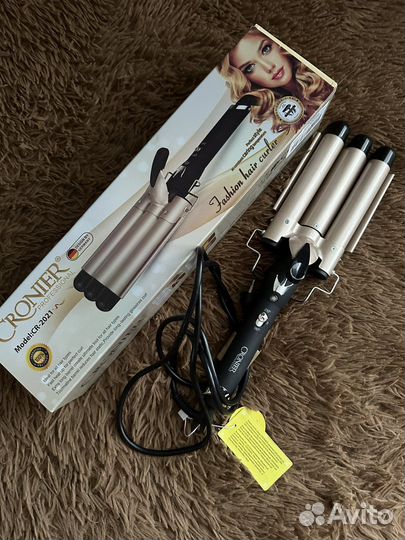 Плойка для волос тройная 25мм