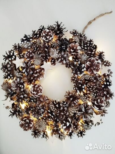 Новогодний рождественский венок на дверь