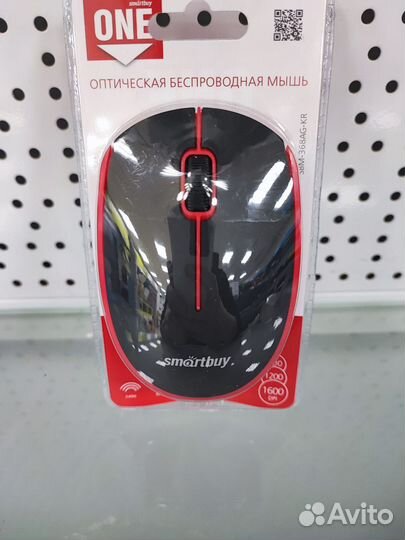 Мышь беспроводная SmartBuy 368AG черно-красная